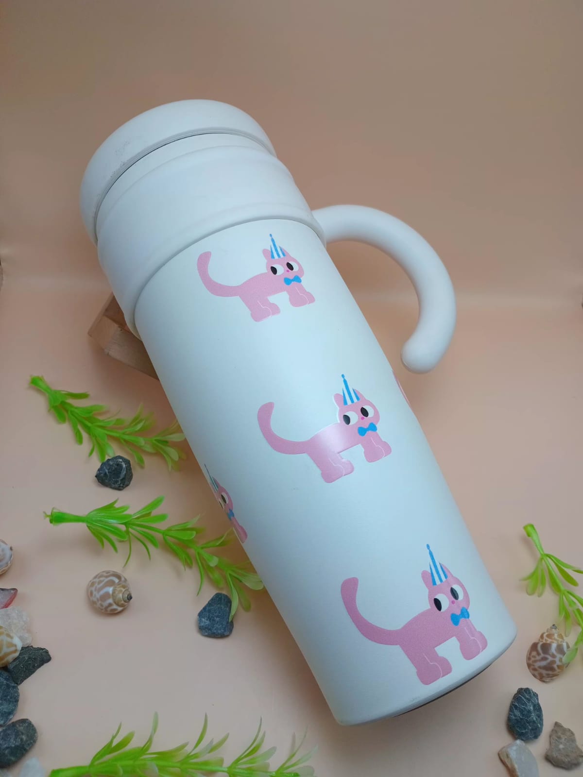 Printed Tumbler with Handle and Straw Printed Tumbler with Handle and Straw