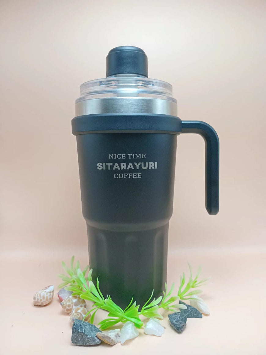 Travel Tumbler with Handle and Straw