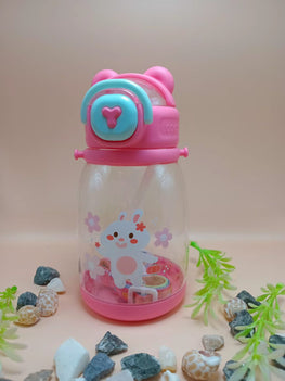 Cartoon Water Bottle with Flip Lid