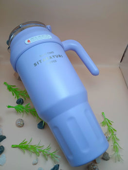 Travel Tumbler with Handle and Straw