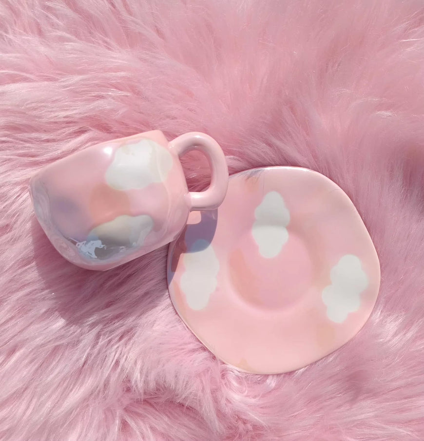 Mini Cloud Ceramic Cup and Saucer Set