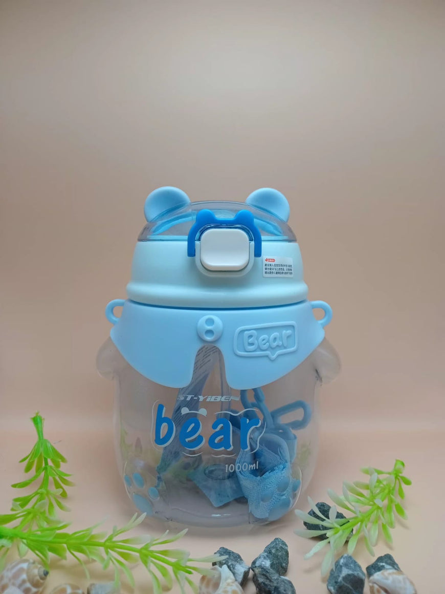 Cartoon Bear Water Bottle with Shoulder Strap