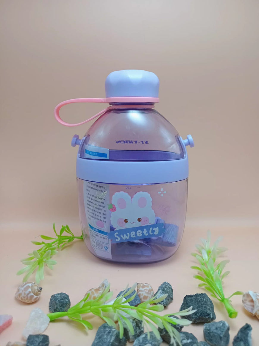 Cartoon Water Bottle with Wrist Strap