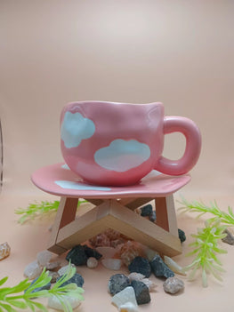 Cloud Bliss Ceramic Tea Cup & Saucer Set