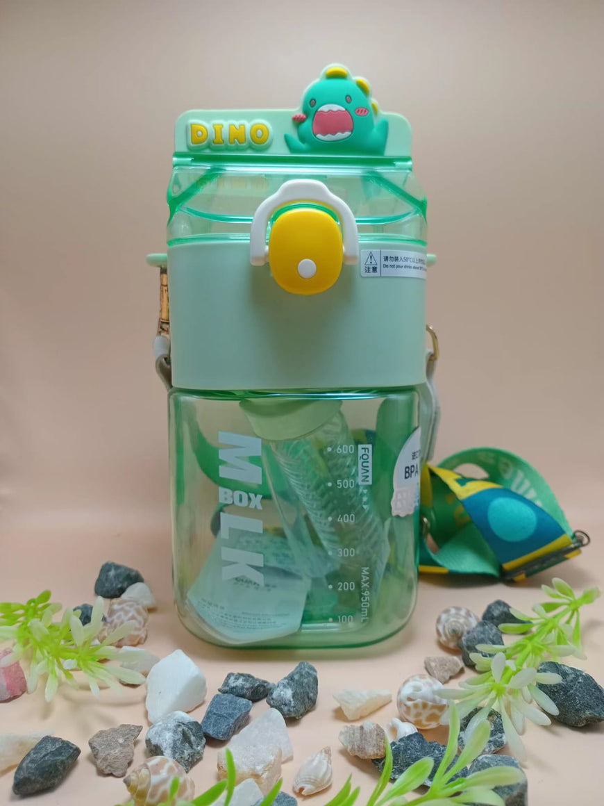 Cartoon Water Bottle with Shoulder Strap