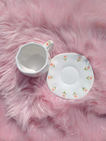 Mini Tulip Ceramic Cup and Saucer Set