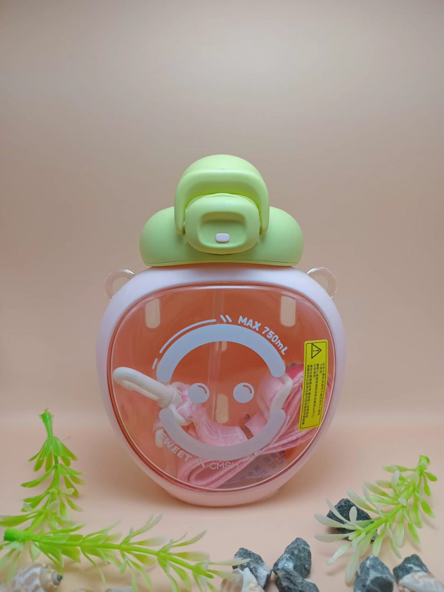 Smiley Water Bottle with Shoulder Strap