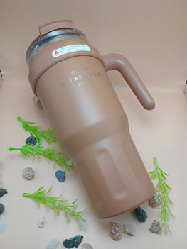 Travel Tumbler with Handle and Straw