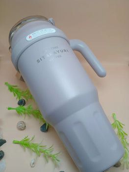 Travel Tumbler with Handle and Straw