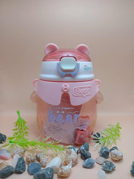 Cartoon Bear Water Bottle with Shoulder Strap