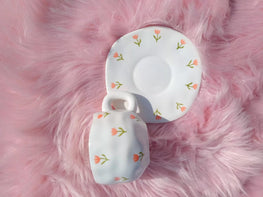 Mini Tulip Ceramic Cup and Saucer Set