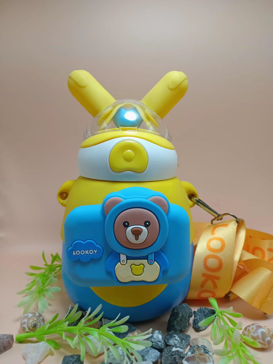 Cartoon Water Bottle with Shoulder Strap