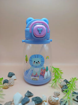 Cartoon Water Bottle with Flip Lid