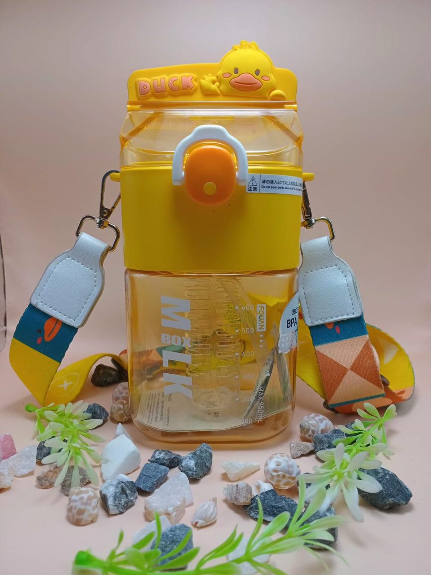Cartoon Water Bottle with Shoulder Strap