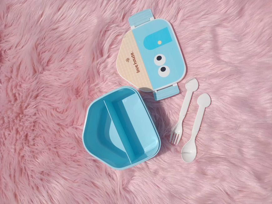 House-Shaped Lunch Box with Spoon and Fork