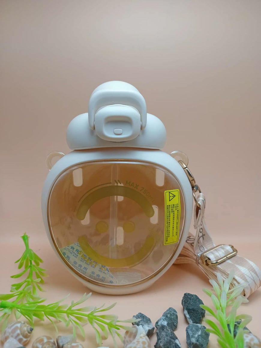Smiley Water Bottle with Shoulder Strap