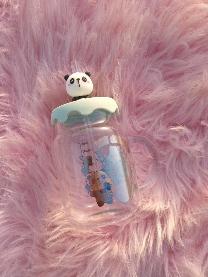 Cartoon Tumbler Cup with Lid and Straw
