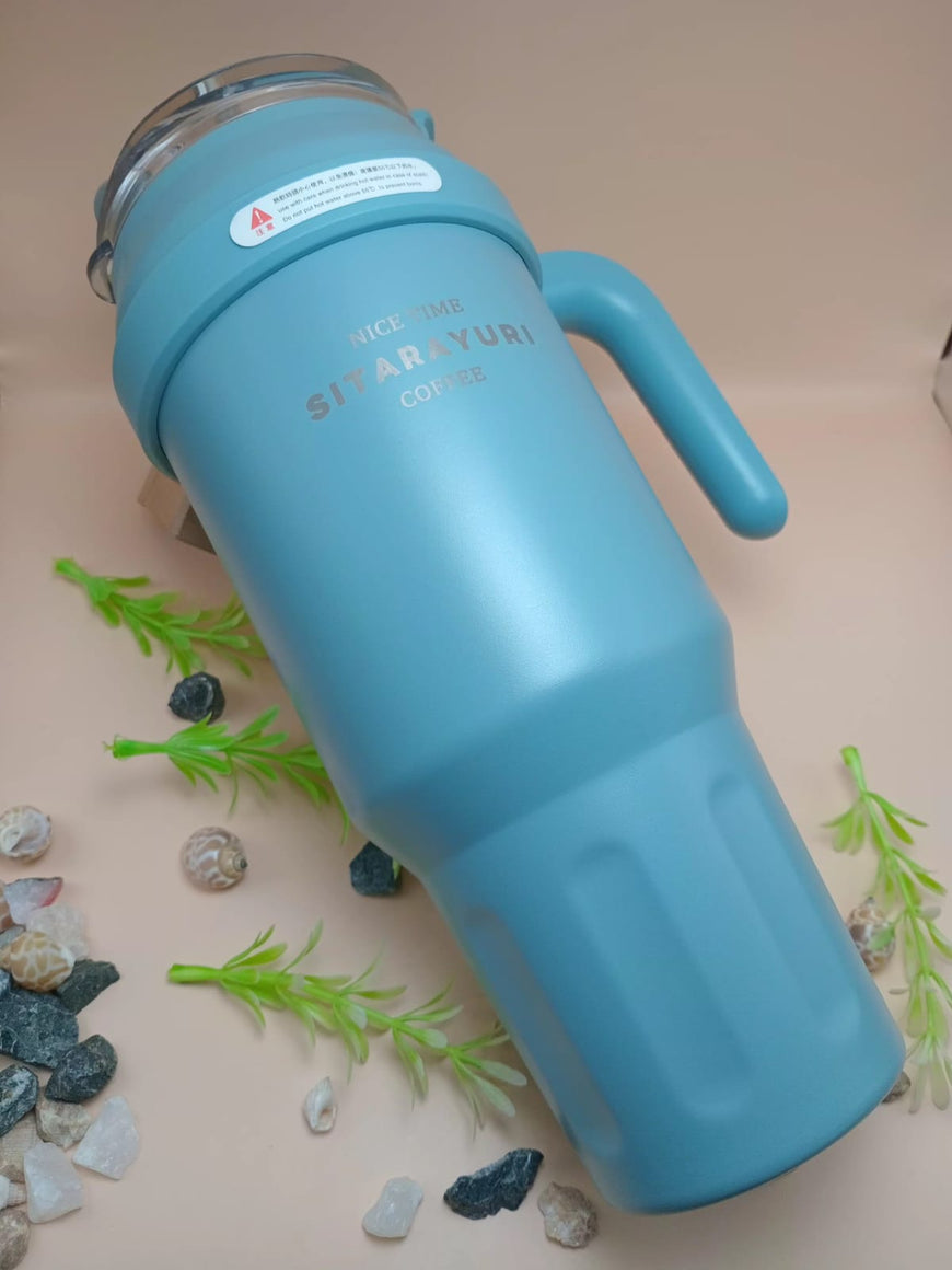 Travel Tumbler with Handle and Straw