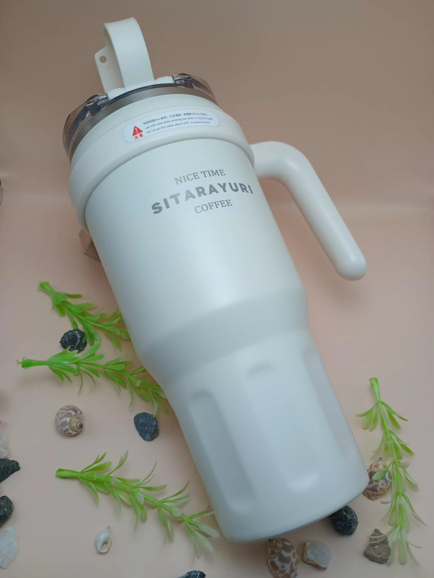 Travel Tumbler with Handle and Straw