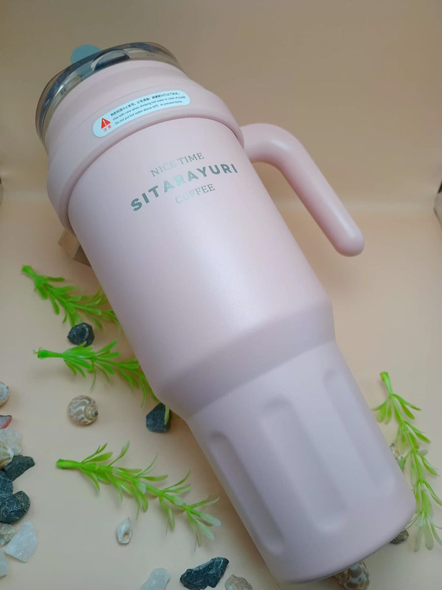 Travel Tumbler with Handle and Straw