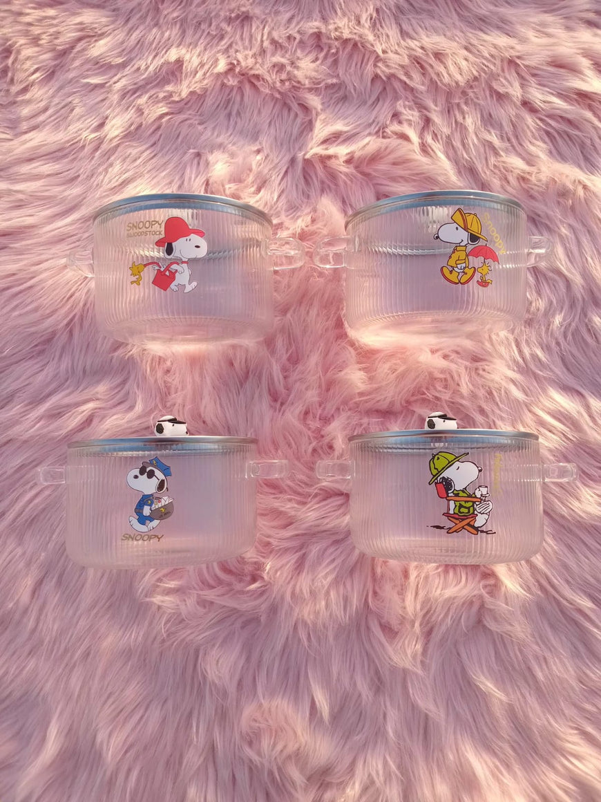 Cartoon Glass Bowl with Lid