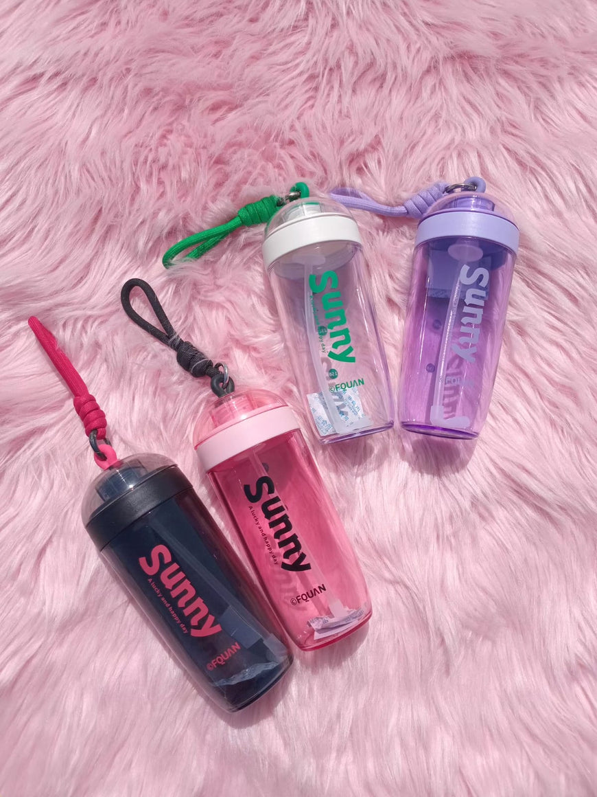 Printed Water Bottle with Wrist Strap