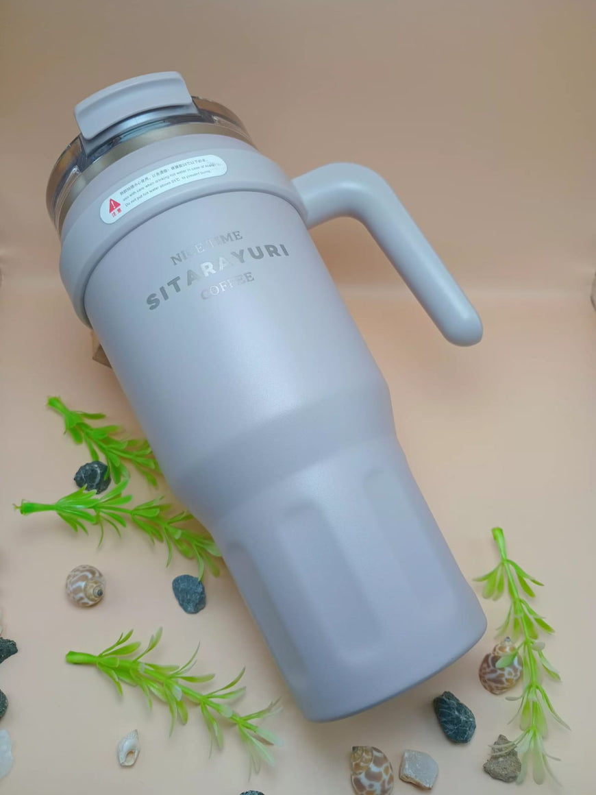 Travel Tumbler with Handle and Straw