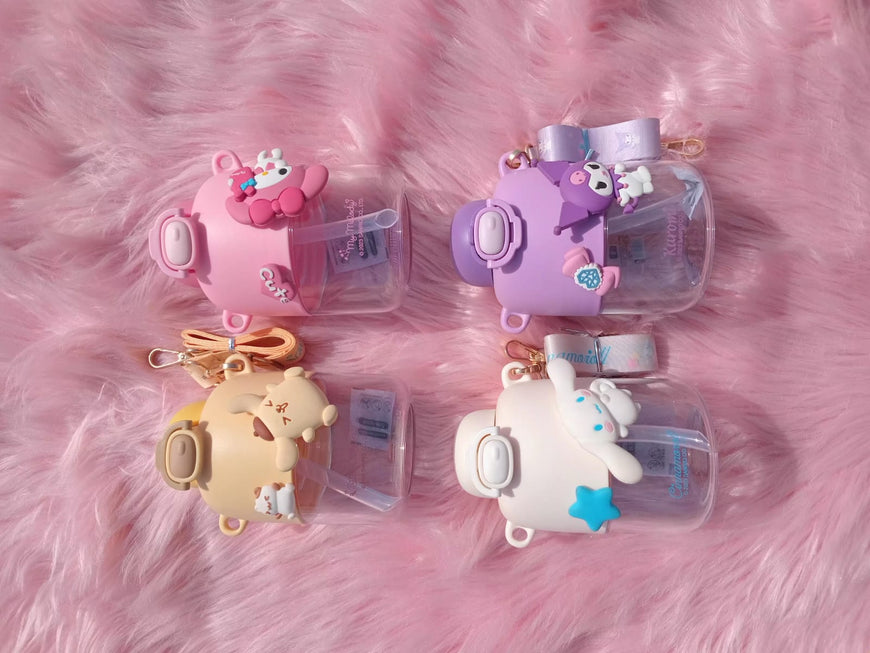 Cartoon Water Bottle with Shoulder Strap