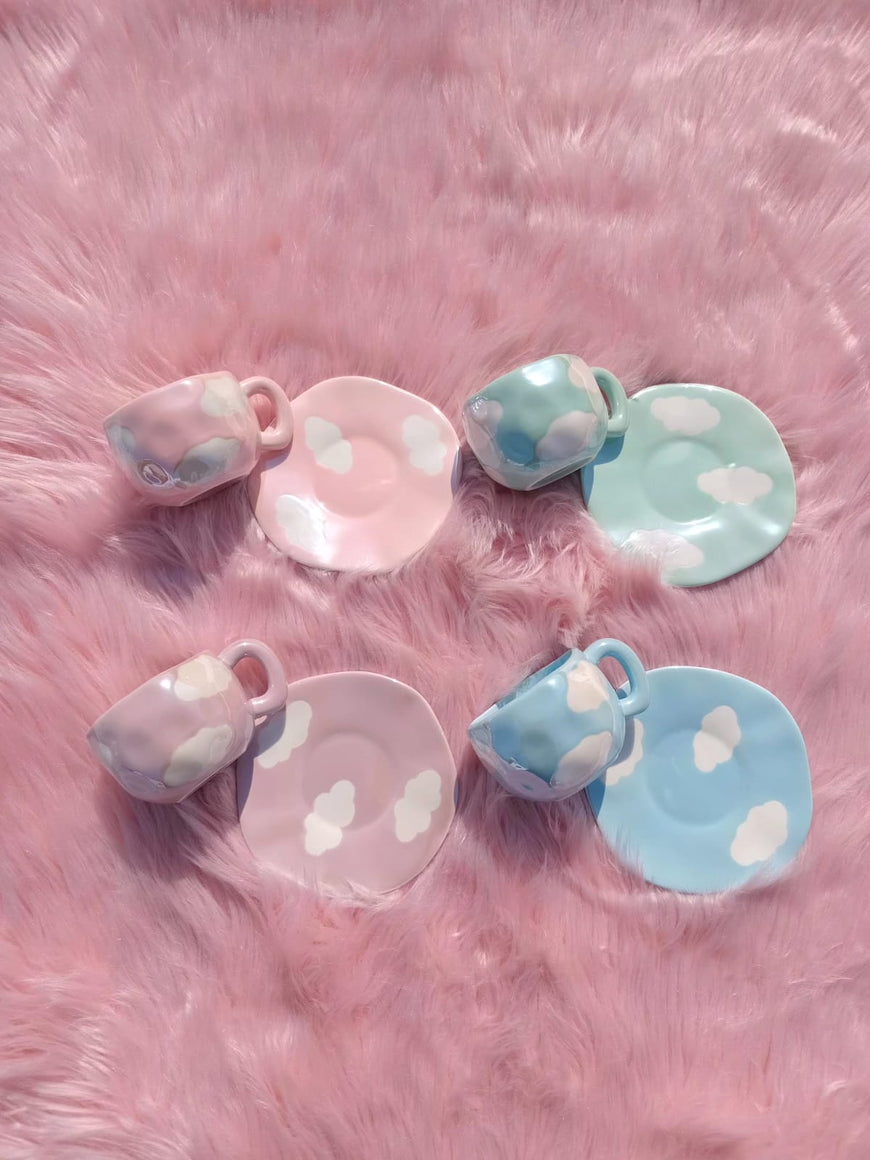 Mini Cloud Ceramic Cup and Saucer Set