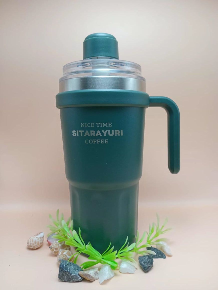 Travel Tumbler with Handle and Straw