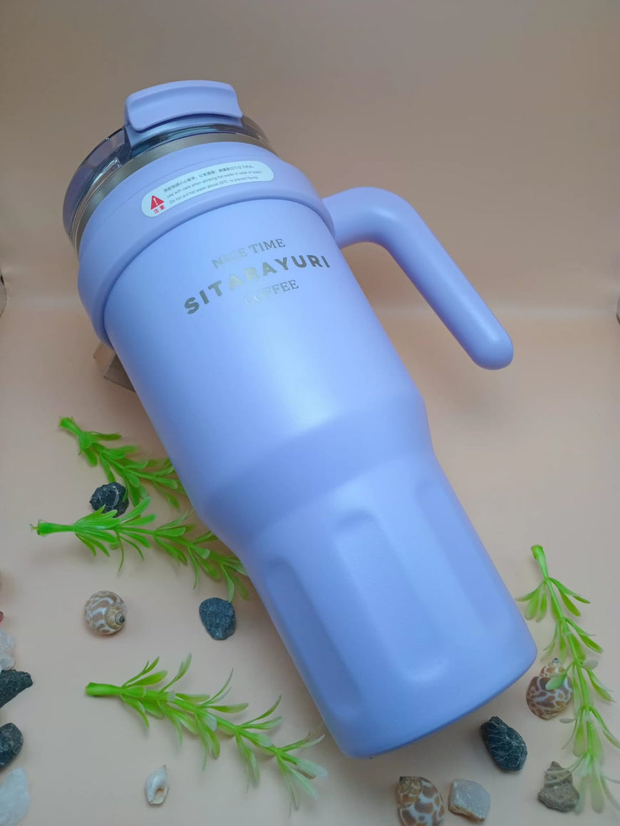 Travel Tumbler with Handle and Straw