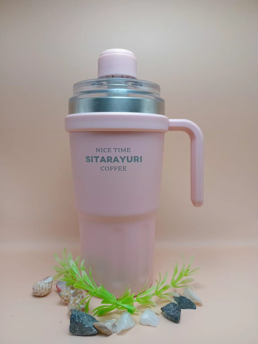 Travel Tumbler with Handle and Straw